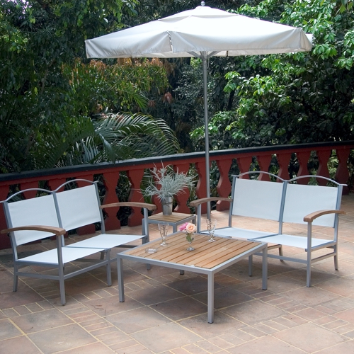 Sala de jardin o terraza Marsella de aluminio con malla para sentarse mojado