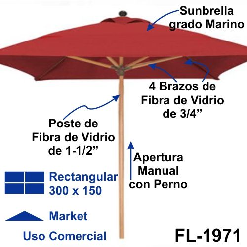 FL-1971 MANASOTA sombrilla rectangular